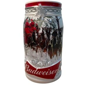 Budweiser 2017 Holiday Stein Holiday Retreat 38th Anniversary Clydesdales Mug